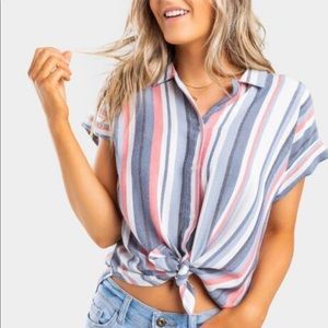 Francesca’s Jucinda Stripe Button Down Top